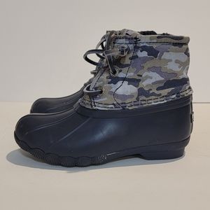 Sperry Waterproof Snow boot blue camo winter size 9 Duckboot